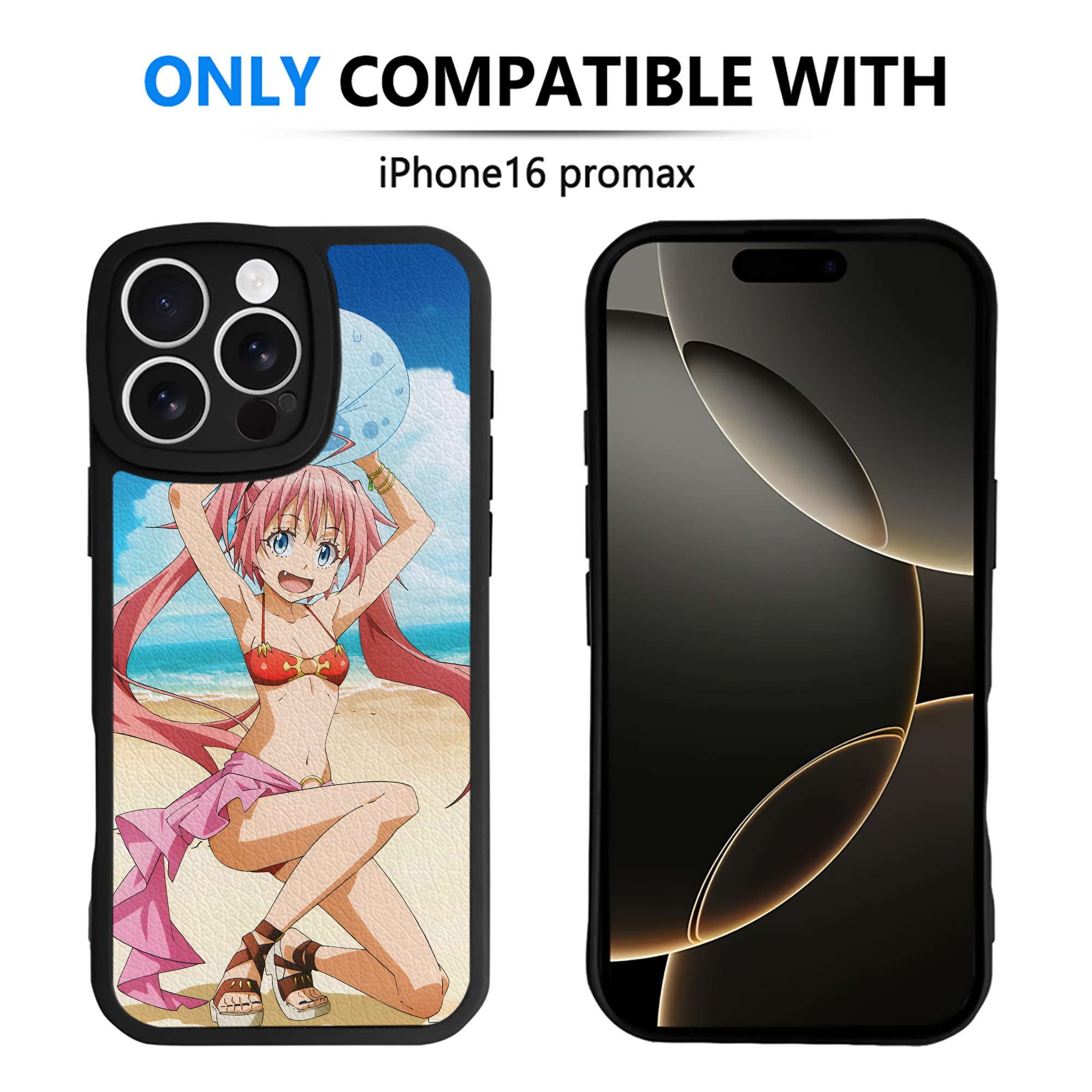 （画像用） 転スラ Regarding Reincarnated to Slime 【iPhone 16シリーズ対応】シリコンスマホケース（レザー調） 材質：シリコン